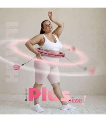 Комплект хула-хуп HHW11, светло-розовый с утяжелителем (HMS) + поддержка талии BR163 черная, большого размера