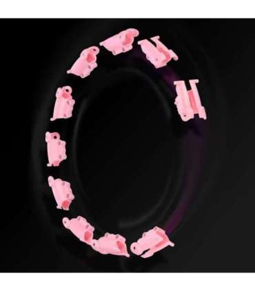 Комплект хула-хуп HHW11, светло-розовый с утяжелителем (HMS) + поддержка талии BR163 черная, большого размера