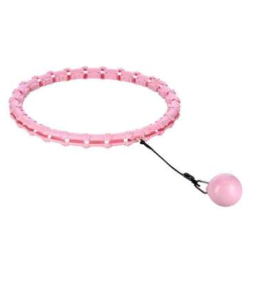 Комплект хула-хуп HHW11, светло-розовый с утяжелителем (HMS) + поддержка талии BR163 черная, большого размера