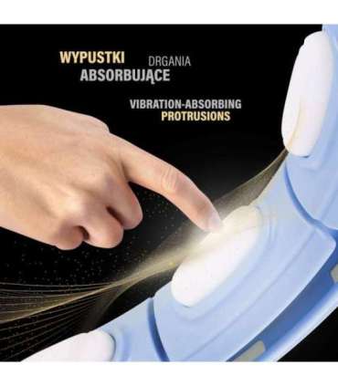 Набор магнитных хула-хупов, синий (HHM15) с утяжелителем и счётчиком (HMS) + поддержка талии BR163, чёрная, плюс-размер