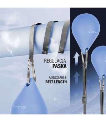 Набор магнитных хула-хупов, синий (HHM15) с утяжелителем и счётчиком (HMS) + поддержка талии BR163, чёрная, плюс-размер