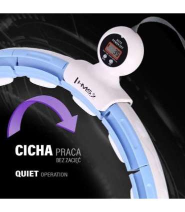 Набор магнитных хула-хупов, синий (HHM15) с утяжелителем и счётчиком (HMS) + поддержка талии BR163, чёрная, плюс-размер