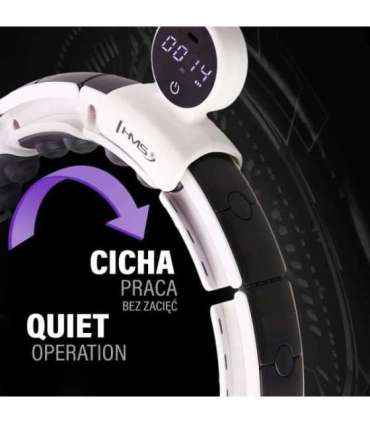 SET HULA HOOP MAGNETIC WHITE HHM16 WITH WEIGHT + COUNTER HMS + WAIST SUPPORT BR163 BLACK PLUZ SIZE
