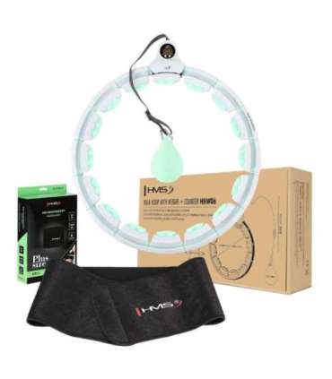 Набор хула-хупов HHW06, зелёный, с гравитационным шаром и счётчиком (HMS) и поддержкой для талии BR163, чёрный, большого размера