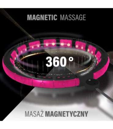 SET HULA HOOP MAGNETIC BLACK/PINK HHM16 WITH WEIGHT + COUNTER HMS + WAIST SUPPORT BR163 BLACK