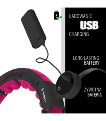 SET HULA HOOP MAGNETIC BLACK/PINK HHM16 WITH WEIGHT + COUNTER HMS + WAIST SUPPORT BR163 BLACK