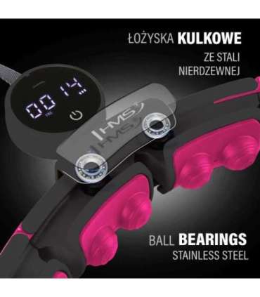 SET HULA HOOP MAGNETIC BLACK/PINK HHM16 WITH WEIGHT + COUNTER HMS + WAIST SUPPORT BR163 BLACK