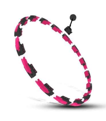 SET HULA HOOP MAGNETIC BLACK/PINK HHM16 WITH WEIGHT + COUNTER HMS + WAIST SUPPORT BR163 BLACK