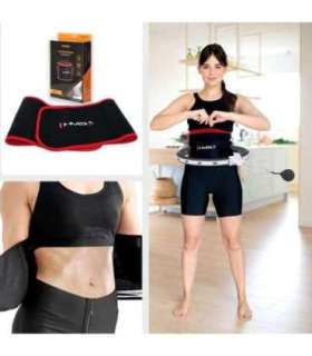 SET HULA HOOP MAGNETIC BLACK HHM15 WITH WEIGHT + COUNTER HMS + WAIST SUPPORT BR163 RED