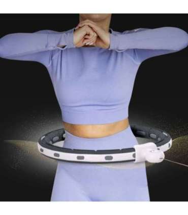 SET HULA HOOP MAGNETIC BLACK HHM15 WITH WEIGHT + COUNTER HMS + WAIST SUPPORT BR163 RED