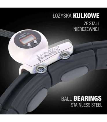 SET HULA HOOP MAGNETIC BLACK HHM15 WITH WEIGHT + COUNTER HMS + WAIST SUPPORT BR163 RED