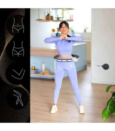 SET HULA HOOP MAGNETIC BLACK HHM15 WITH WEIGHT + COUNTER HMS + WAIST SUPPORT BR163 RED
