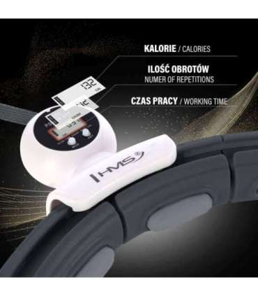 SET HULA HOOP MAGNETIC BLACK HHM15 WITH WEIGHT + COUNTER HMS + WAIST SUPPORT BR163 RED