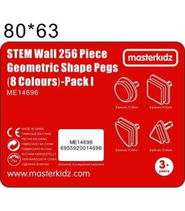 MASTERKIDZ Геометрические элементы 8 цветов 256 шт Аксессуары для STEM-досок