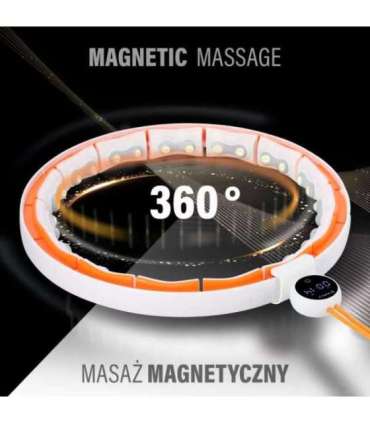 SET HULA HOOP MAGNETIC WHITE/ORANGE HHM21 WITH WEIGHT + COUNTER HMS + SLIMMING BELT BR1313