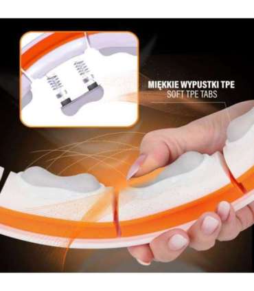 SET HULA HOOP MAGNETIC WHITE/ORANGE HHM21 WITH WEIGHT + COUNTER HMS + SLIMMING BELT BR1313
