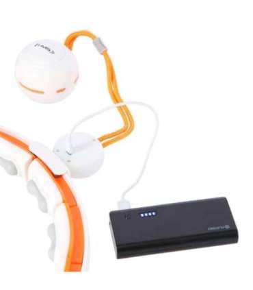 SET HULA HOOP MAGNETIC WHITE/ORANGE HHM21 WITH WEIGHT + COUNTER HMS + SLIMMING BELT BR1313