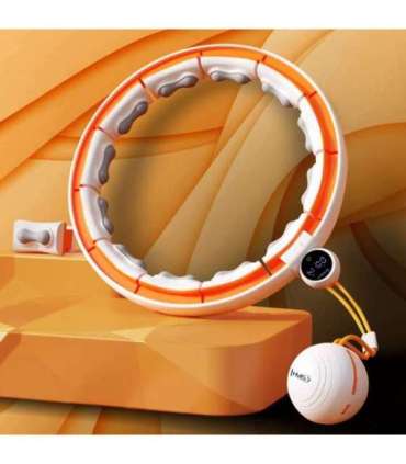 SET HULA HOOP MAGNETIC WHITE/ORANGE HHM21 WITH WEIGHT + COUNTER HMS + SLIMMING BELT BR1313