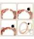SET HULA HOOP MAGNETIC WHITE/ORANGE HHM21 WITH WEIGHT + COUNTER HMS + SLIMMING BELT BR1313