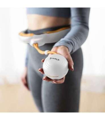 SET HULA HOOP MAGNETIC WHITE/ORANGE HHM21 WITH WEIGHT + COUNTER HMS + SLIMMING BELT BR1313