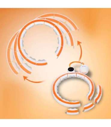 SET HULA HOOP MAGNETIC WHITE/ORANGE HHM21 WITH WEIGHT + COUNTER HMS + SLIMMING BELT BR1313