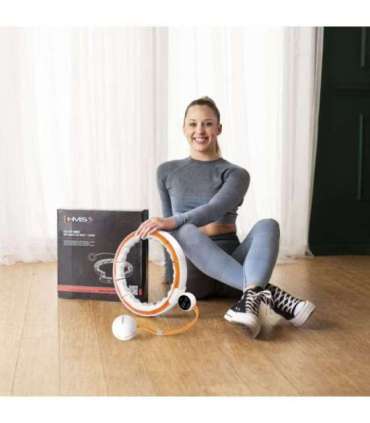SET HULA HOOP MAGNETIC WHITE/ORANGE HHM21 WITH WEIGHT + COUNTER HMS + SLIMMING BELT BR1313