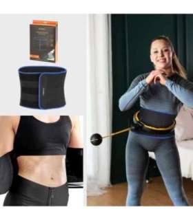 SET HULA HOOP MAGNETIC BLACK/YELLOW HHM21 WITH WEIGHT + COUNTER HMS + SLIMMING BELT BR1313