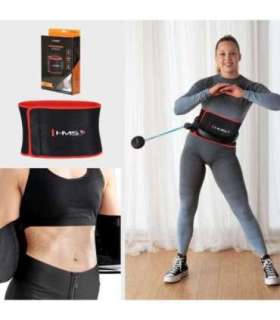Komplekt: magnetiline hula-hoop must/türkiissinine HHM17 koos kaaluga + HMS loendur + BR163 vöötugi (punane)