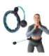 Набор: магнитный хула-хуп чёрный/бирюзовый HHM17 с утяжелителем + счётчик HMS + поясная опора BR163 (красный)
