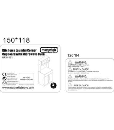 MASTERKIDZ puidust köögiriiul/kapp kööki + mikrolaineahi