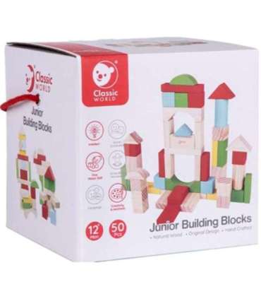 CLASSIC WORLD Деревянные кубики для детей, 50 шт.