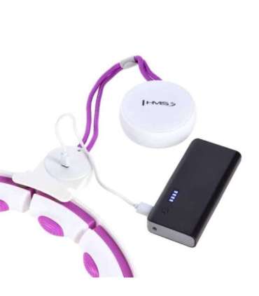 Магнитный набор хула-хуп HHM17 (белый/фиолетовый) с утяжелителем + счётчиком HMS + поясной опорой BR163 (красный)