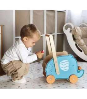 VIGA PolarB деревянная 2-в-1 ходунки и каталка — слоник