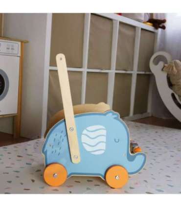 VIGA PolarB деревянная 2-в-1 ходунки и каталка — слоник