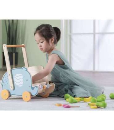 VIGA PolarB деревянная 2-в-1 ходунки и каталка — слоник