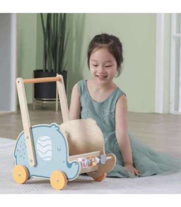 VIGA PolarB деревянная 2-в-1 ходунки и каталка — слоник