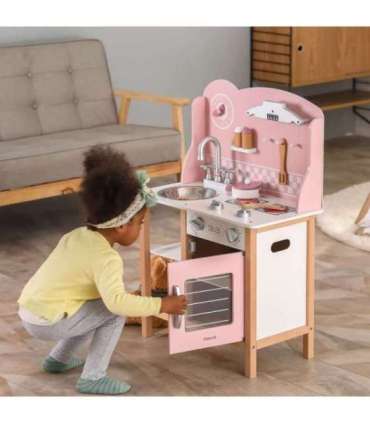 VIGA PolarB puidust köök koos aksessuaaridega, hõbe - roosa