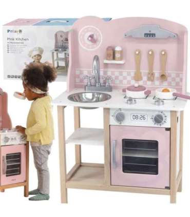 VIGA PolarB puidust köök koos aksessuaaridega, hõbe - roosa