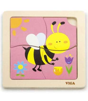 VIGA Poręczne Drewniane Puzzle Pszczoła