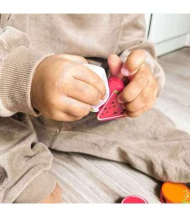 CLASSIC WORLD puidust nöörimishelmed - puuviljad, 13 tk