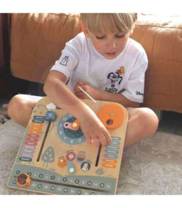 VIGA PolarB деревянный календарь и часы Монтессори