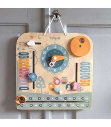 VIGA PolarB деревянный календарь и часы Монтессори