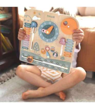 VIGA PolarB деревянный календарь и часы Монтессори