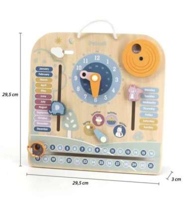 VIGA PolarB деревянный календарь и часы Монтессори