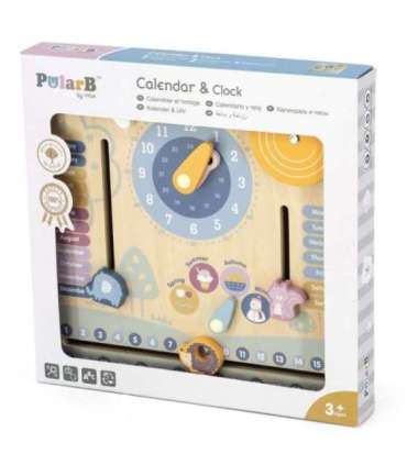 VIGA PolarB деревянный календарь и часы Монтессори