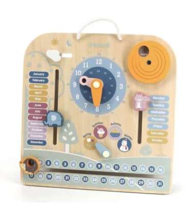 VIGA PolarB деревянный календарь и часы Монтессори