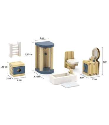 VIGA PolarB Zestaw Mebelków do Domku dla Lalek  Łazienka