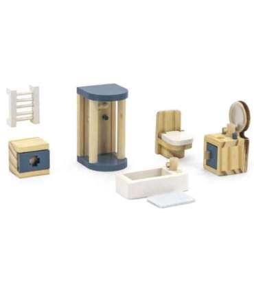 VIGA PolarB Zestaw Mebelków do Domku dla Lalek  Łazienka