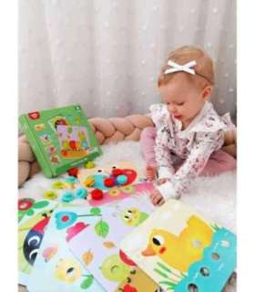 TOOKY TOY pusleklotsid lastele - loomad: sobita ja õpi kujundeid ja värve + tahvlid