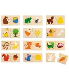 VIGA деревянный пазл — Накорми питомца: Что едят животные?